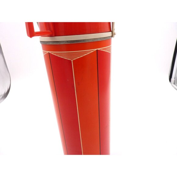 Vintage 1974 King-Seeley Thermos #2410 Red Orange Metal USA Large Tall Hot Cold - Picture 4 of 11